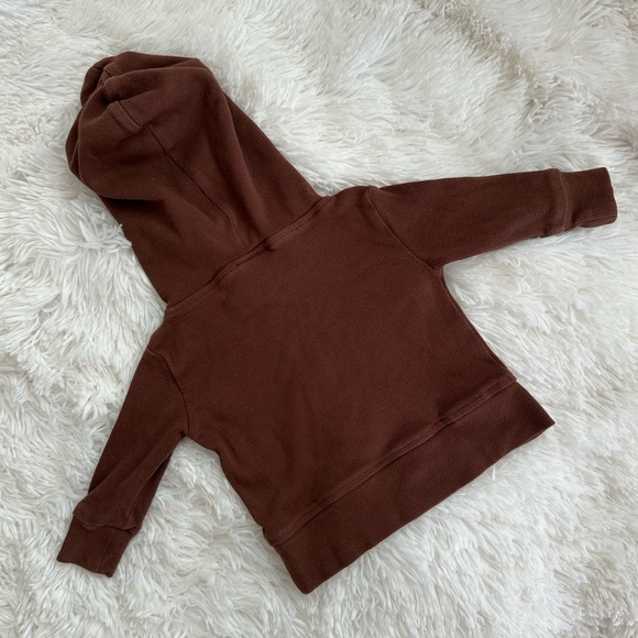 Kate Quinn Brown Long Sleeve Essential Skinny Ribbed Baby Hoodie - Picture 2 of 3